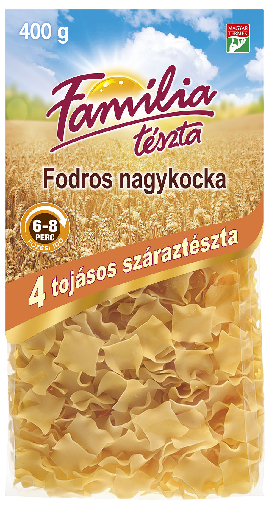 Fodros nagykocka 4 tojásos száraztészta 400 g